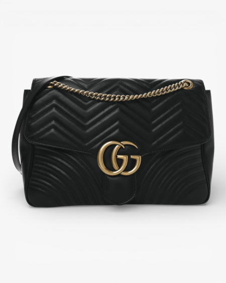 Gucci Calfskin Matelasse Large GG Marmont Top Handle Shoulder Bag