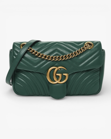 Gucci Calfskin Matelasse Small GG Marmont Shoulder Bag