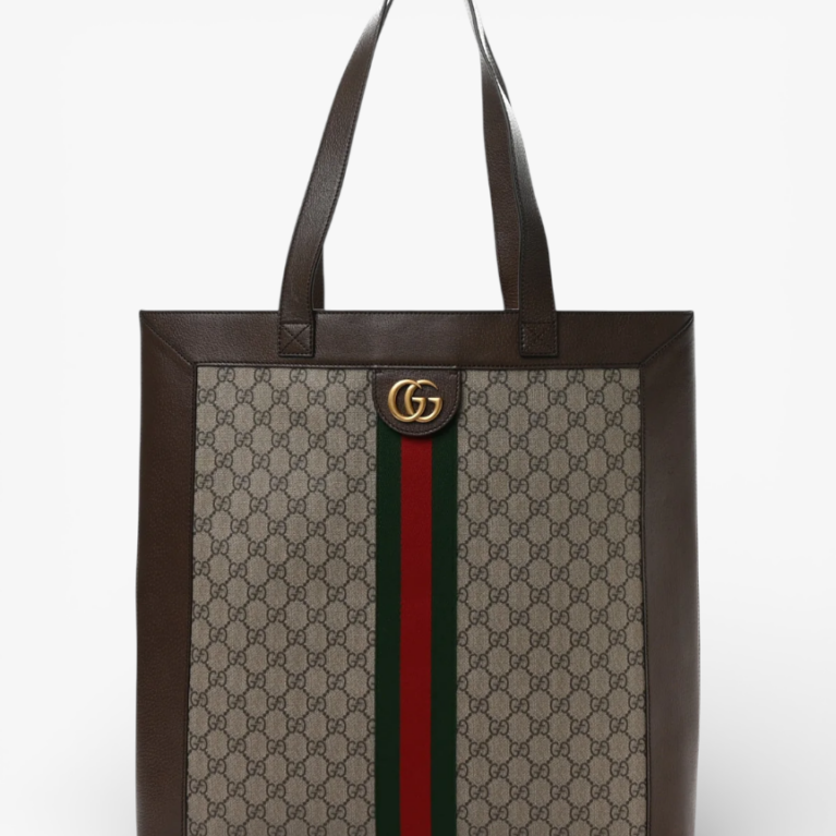 Gucci GG Supreme Monogram Web Large Ophidia Vertical Shopping Tote