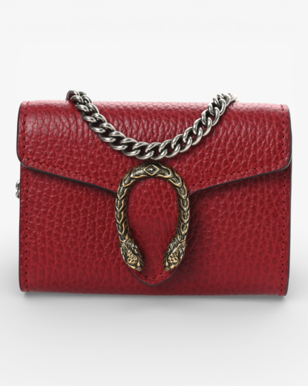 Gucci Calfskin Dionysus Coin Purse Hibiscus Red