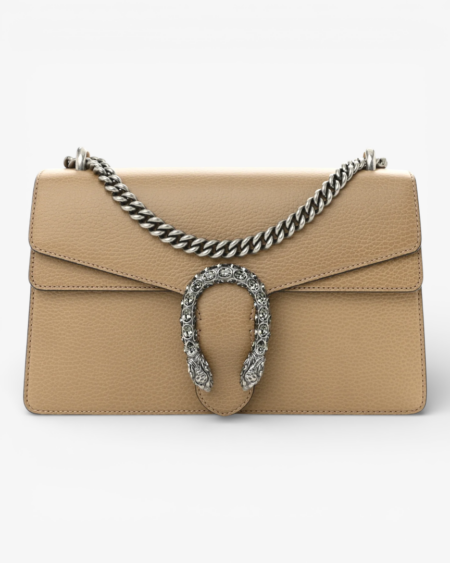 Gucci Dollar Calfskin Crystal Small Dionysus Shoulder Bag Natural Tan Black Diamond