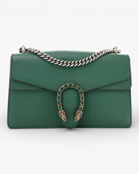 Gucci Pebbled Calfskin Small Dionysus Shoulder Bag Emerald Green