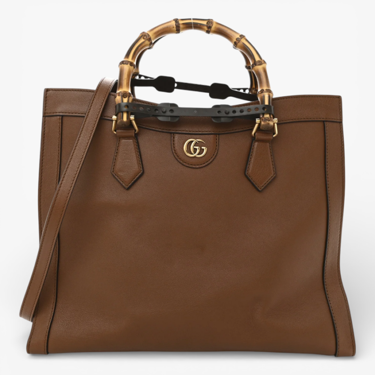 Gucci Wonka Grain Calfskin Medium Diana Tote Bag Cuir Yellow Fluo
