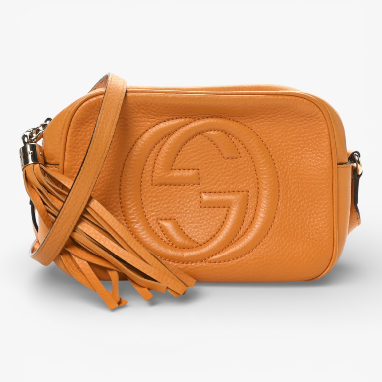 Gucci Pebbled Calfskin Small Soho Disco Bag Curcuma