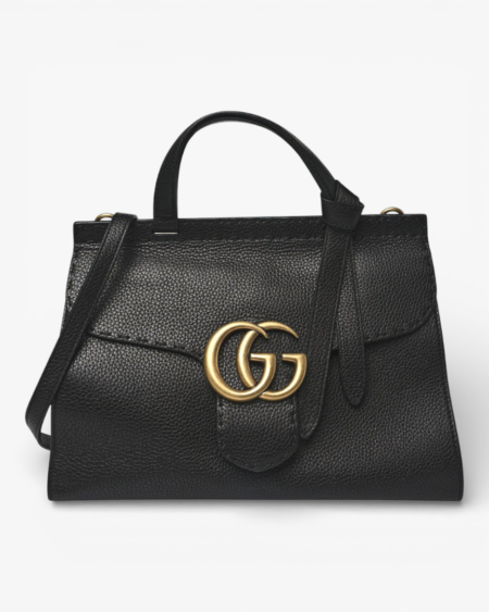 Gucci Calfskin Small GG Marmont Top Handle Bag