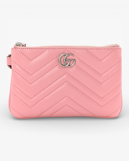 Gucci Calfskin Matelasse GG Marmont Wrist Wallet