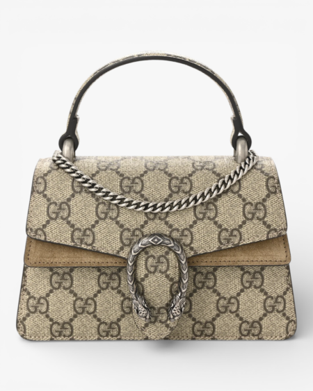 Gucci GG Supreme Monogram Mini Dionysus Top Handle Bag Taupe