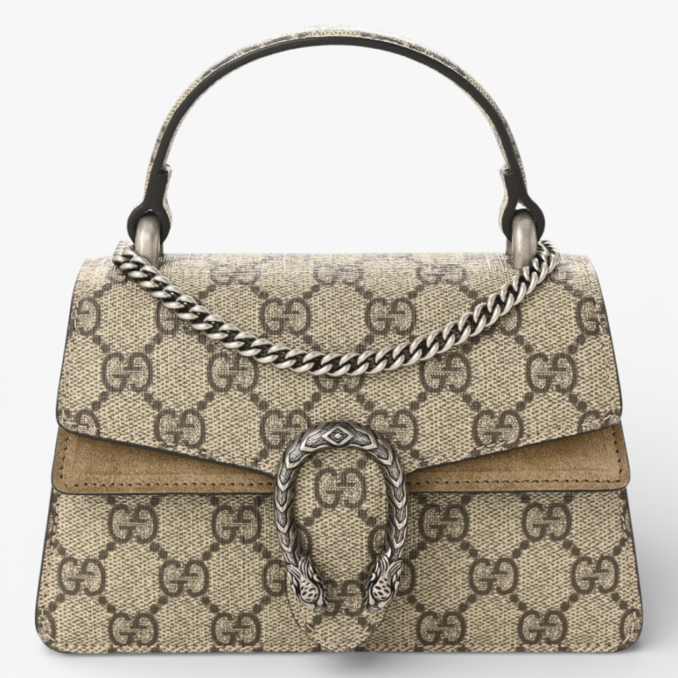 Gucci GG Supreme Monogram Mini Dionysus Top Handle Bag Taupe