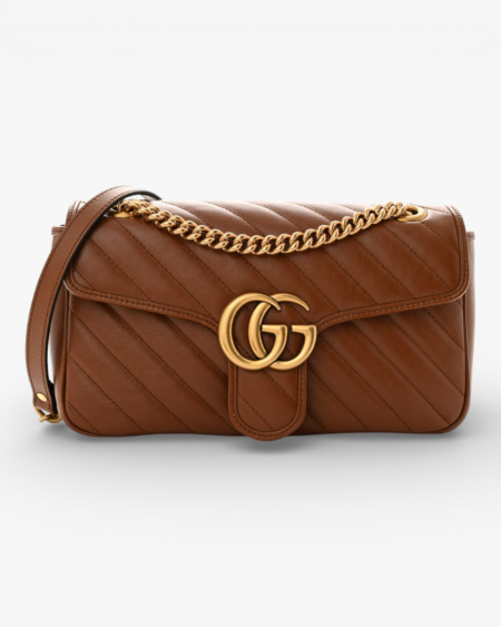 Gucci Azalea Calfskin Matelasse Diagonal Small GG Marmont Shoulder Bag