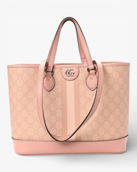 Gucci GG Supreme Monogram Textured Calfskin Medium Ophidia Shoulder Tote Bag