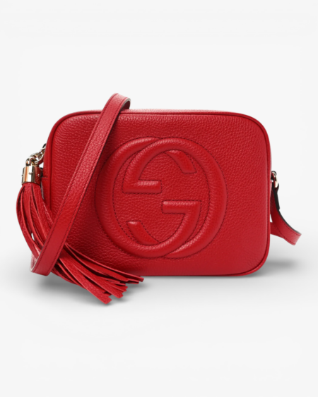 Gucci Pebbled Calfskin Small Soho Disco Bag Vibrant Red