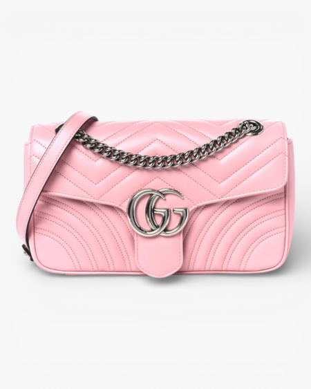 Gucci Calfskin Matelasse Small GG Marmont Shoulder Bag