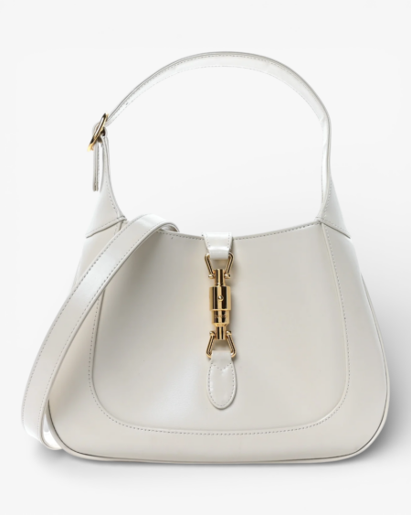Gucci Boarded Dyana Lux Calfskin Small Jackie 1961 Hobo Mystic White