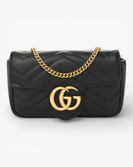 Gucci Calfskin Matelasse Super Mini GG Marmont Shoulder Bag