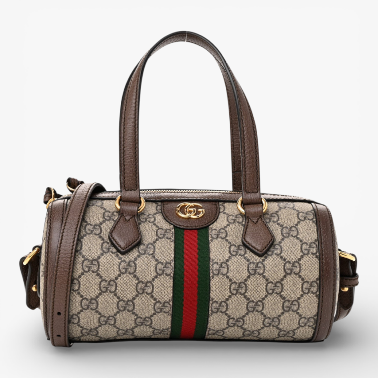 Gucci GG Supreme Monogram Web Small Ophidia Boston Bag