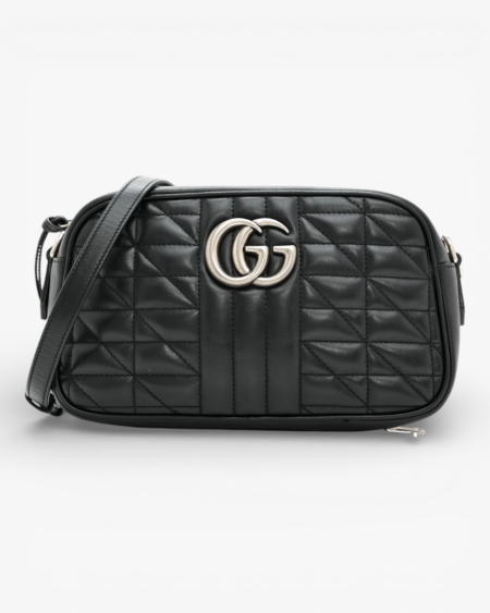 Gucci Calfskin Matelasse Aria Small GG Marmont Chain Shoulder Bag