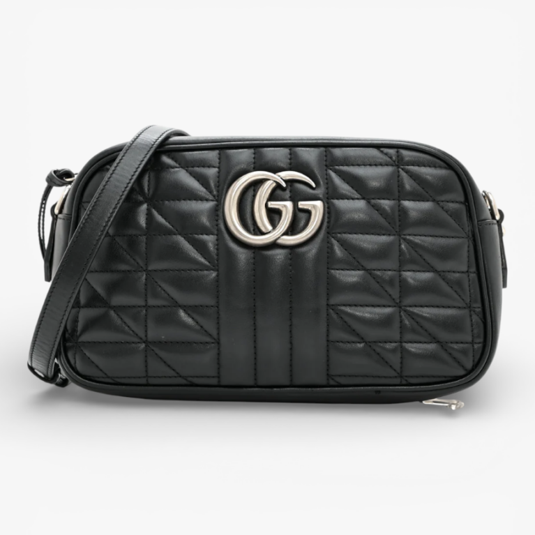 Gucci Calfskin Matelasse Aria Small GG Marmont Chain Shoulder Bag