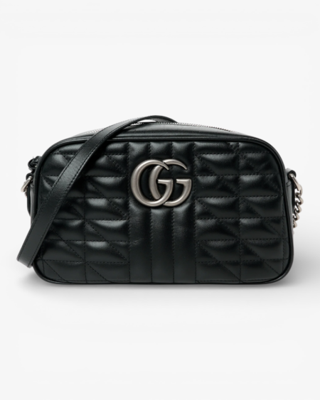 Gucci Calfskin Matelasse Aria Small GG Marmont Chain Shoulder Bag