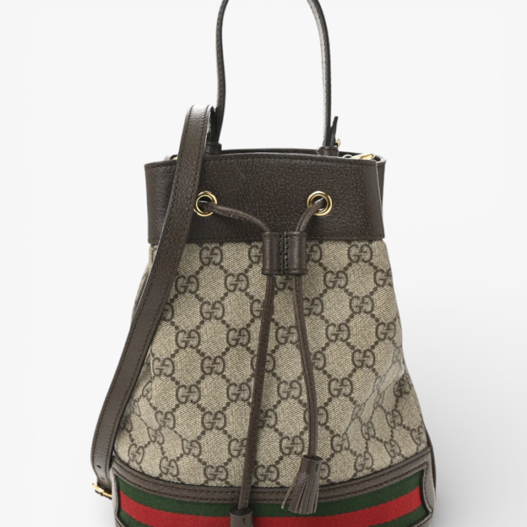 Gucci GG Supreme Monogram Web Small Ophidia Bucket Bag