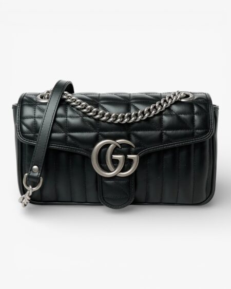 Gucci Calfskin Matelasse Aria Small GG Marmont Shoulder Bag