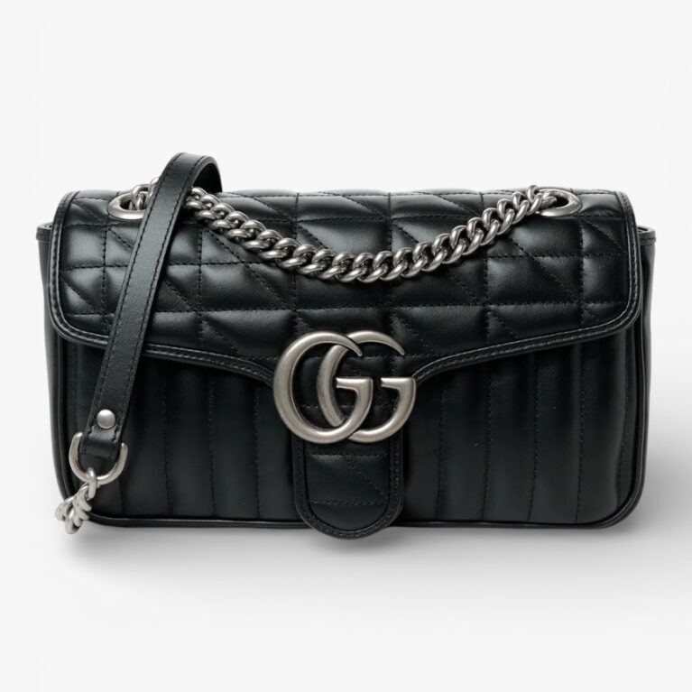 Gucci Calfskin Matelasse Aria Small GG Marmont Shoulder Bag
