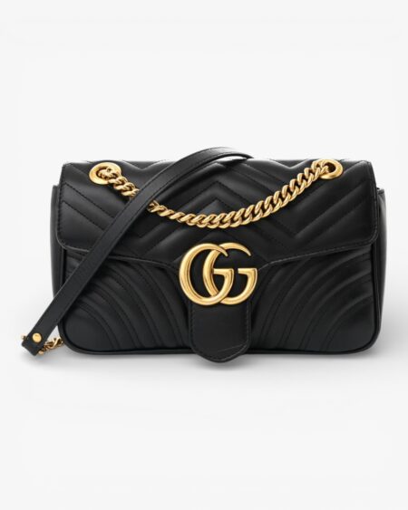 Gucci Calfskin Matelasse Small GG Marmont Shoulder Bag