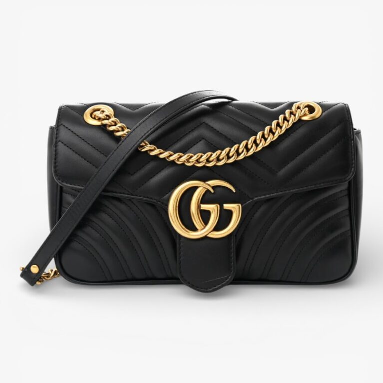 Gucci Calfskin Matelasse Small GG Marmont Shoulder Bag