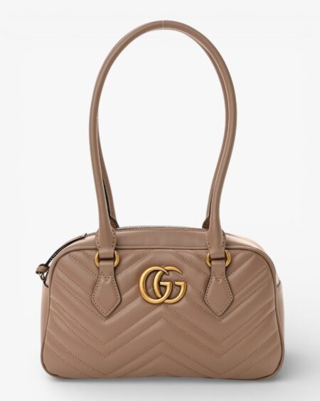 Gucci Calfskin Matelasse Medium GG Marmont East‑West Shoulder Bag