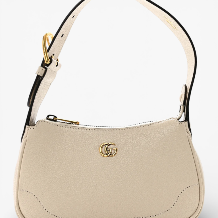 Gucci Goatskin Mini Aphrodite Shoulder Bag Mystic White