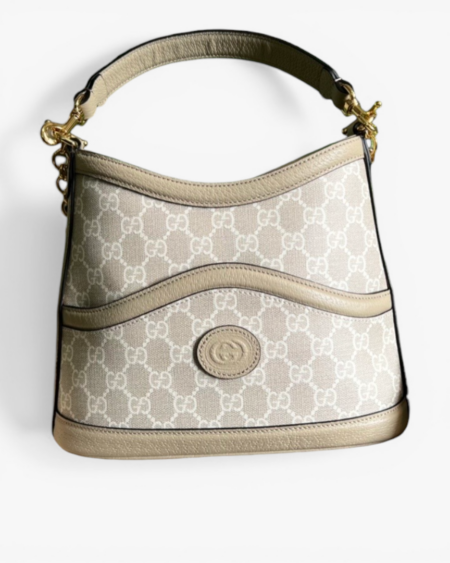 Gucci Large Shoulder Bag with Interlocking White