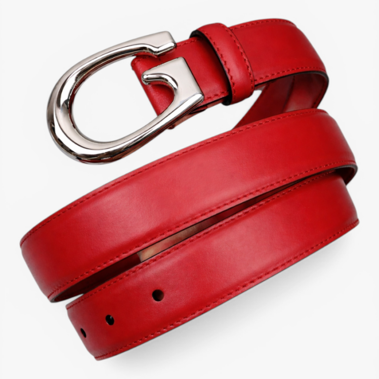 Gucci Thin Leather Belt with Vintage G Buckle 3.0cm