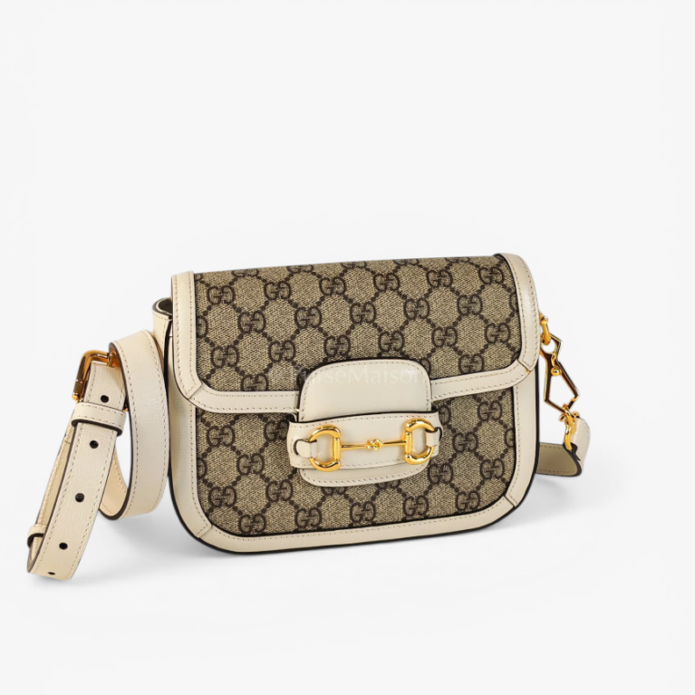 Gucci Horsebit 1955 Mini Bag GG Canvas with Leather Trim