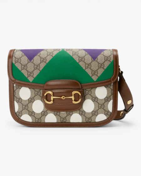 Gucci Horsebit 1955 Shoulder Bag Geometric Print
