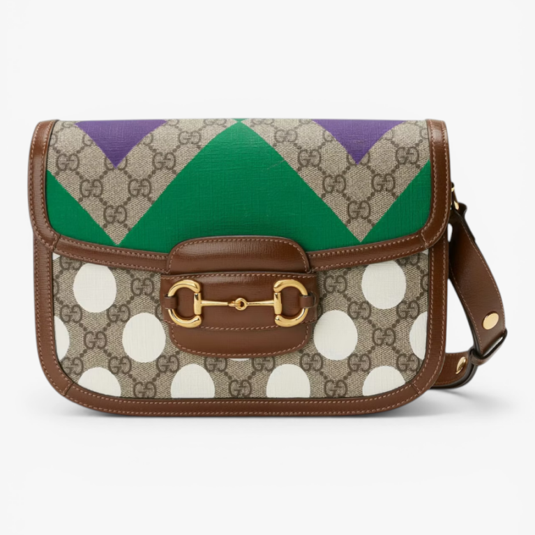 Gucci Horsebit 1955 Shoulder Bag Geometric Print