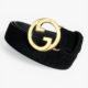 Gucci Blondie Suede Belt with Archival Monogram Hardware