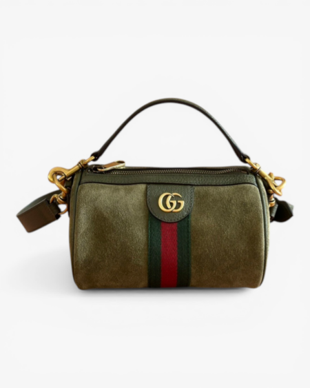 Velvet Ophidia Mini Shoulder Bag with Web Stripe