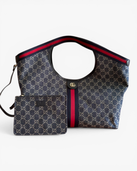 GG Supreme Canvas Ophidia Large Tote Shoulder Bag