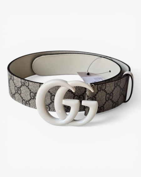 Gucci GG Marmont Wide Reversible Belt GG Supreme Canvas with Double G Buckle