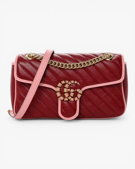 Gucci GG Marmont Small Shoulder Bag Red Leather