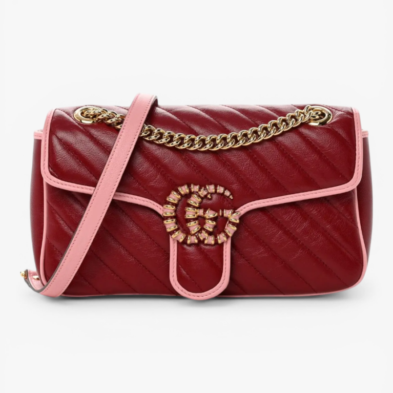 Gucci GG Marmont Small Shoulder Bag Red Leather