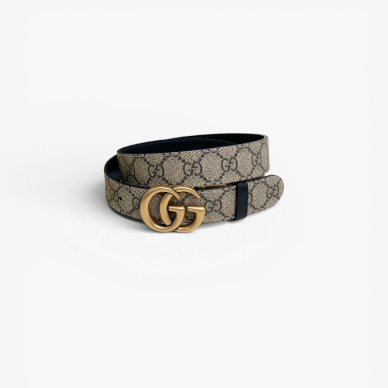 Gucci GG Marmont Reversible Leather Belt with Double G Buckle 30mm