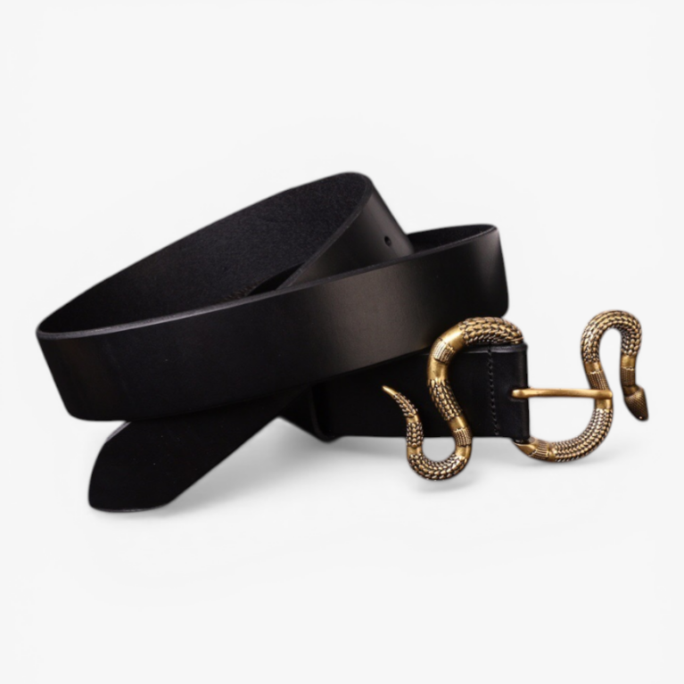 Gucci Leather Belt with Snake Buckle 40mm