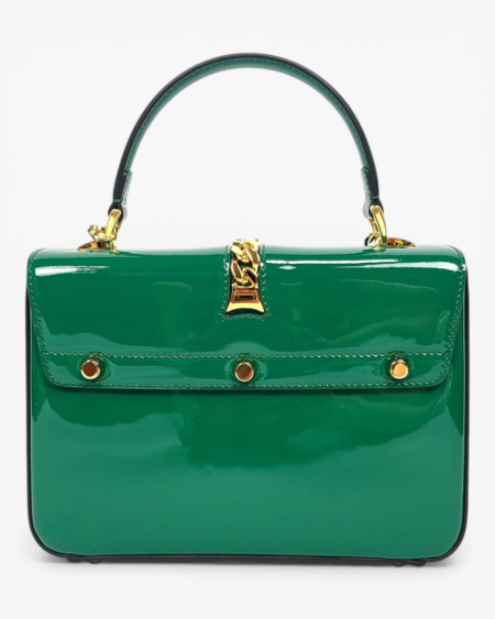 Gucci Sylvie 1969 Patent Leather Mini Top Handle Bag