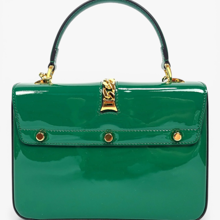 Gucci Sylvie 1969 Patent Leather Mini Top Handle Bag