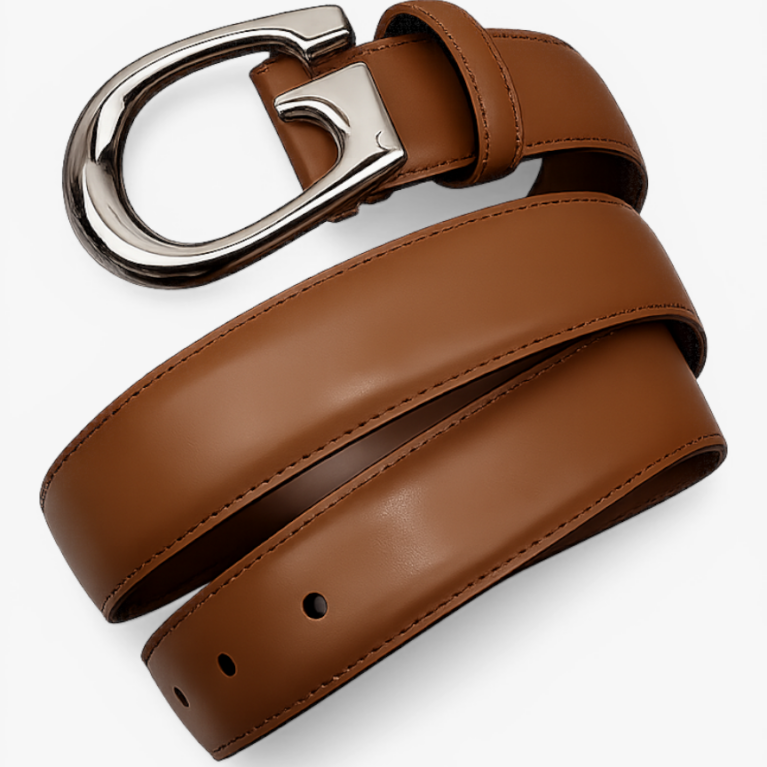 Gucci Thin Leather Belt with Vintage G Buckle 30mm