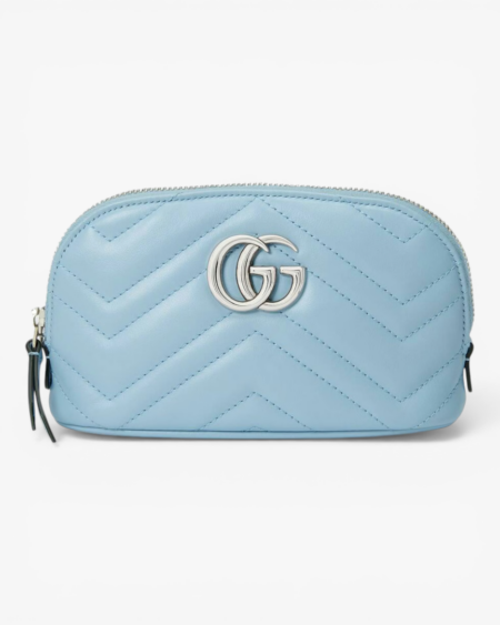 Gucci GG Marmont Cosmetic Case Black Matelassé Leather