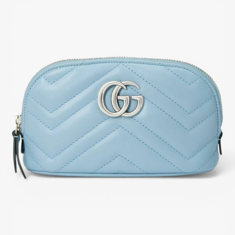 Gucci GG Marmont Cosmetic Case Black Matelassé Leather