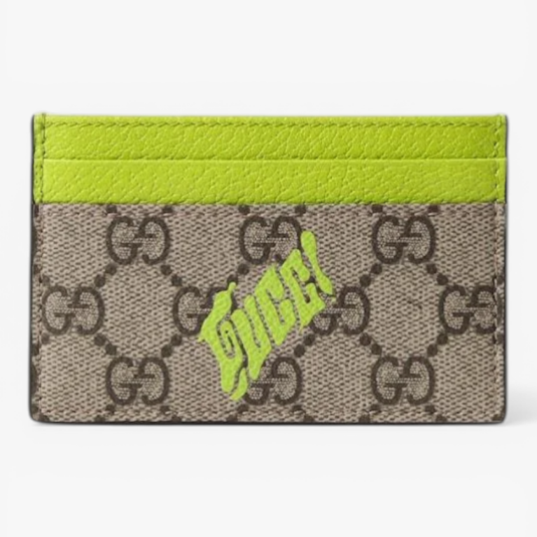 Bi-Color GG Monogram Card Case with Print Yellow