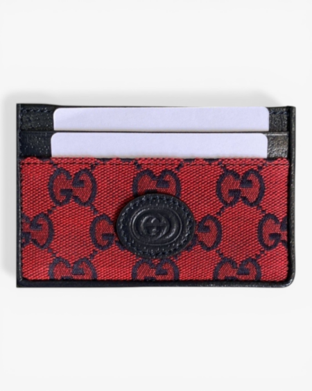 Gucci GG Multicolor Card Case Wallet Red