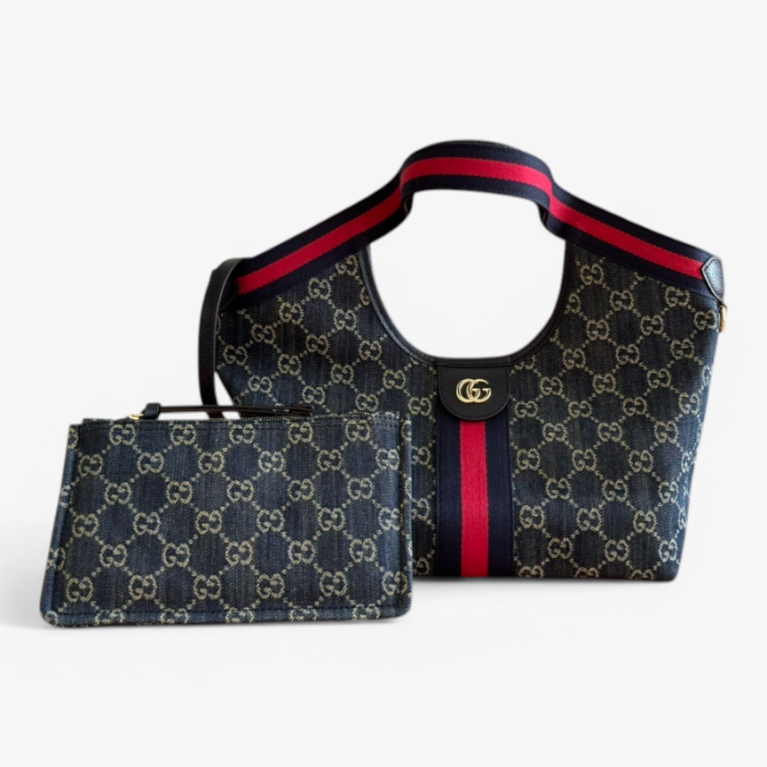 GG Supreme Canvas Ophidia Small Tote Shoulder Bag with Pouch